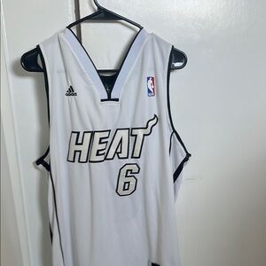 Official Lebron James Vintage Adidas White and Black Basketball Jersey